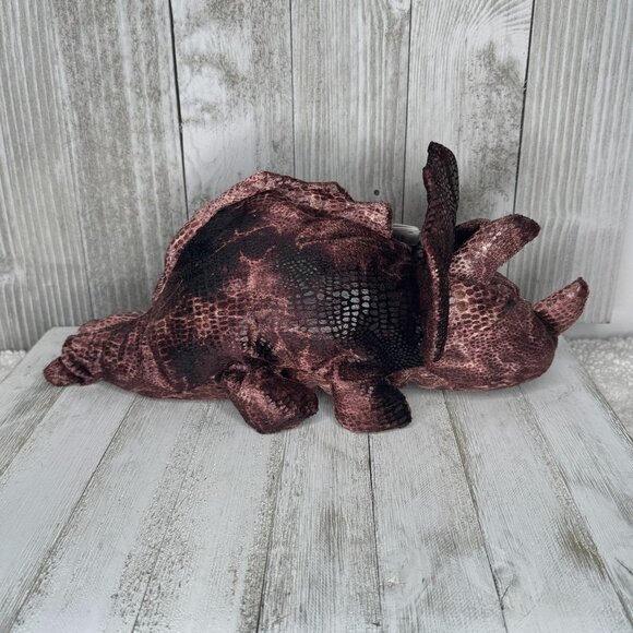 Russ ZONIES Earth Zone Beanie TYRONE Triceratops Dinosaur Vintage Toy Plush 15" - Picture 3 of 10